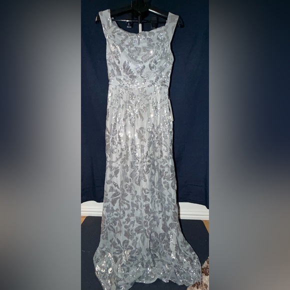 Wear Your Love Dresses & Skirts - ✨ Silver Sequin Evening Gown – Size 12 – Formal / Prom / Gala Dress ✨
